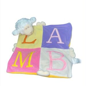 HTF Baby Connection Lamb Color Block Plush Lovey Security Blanket